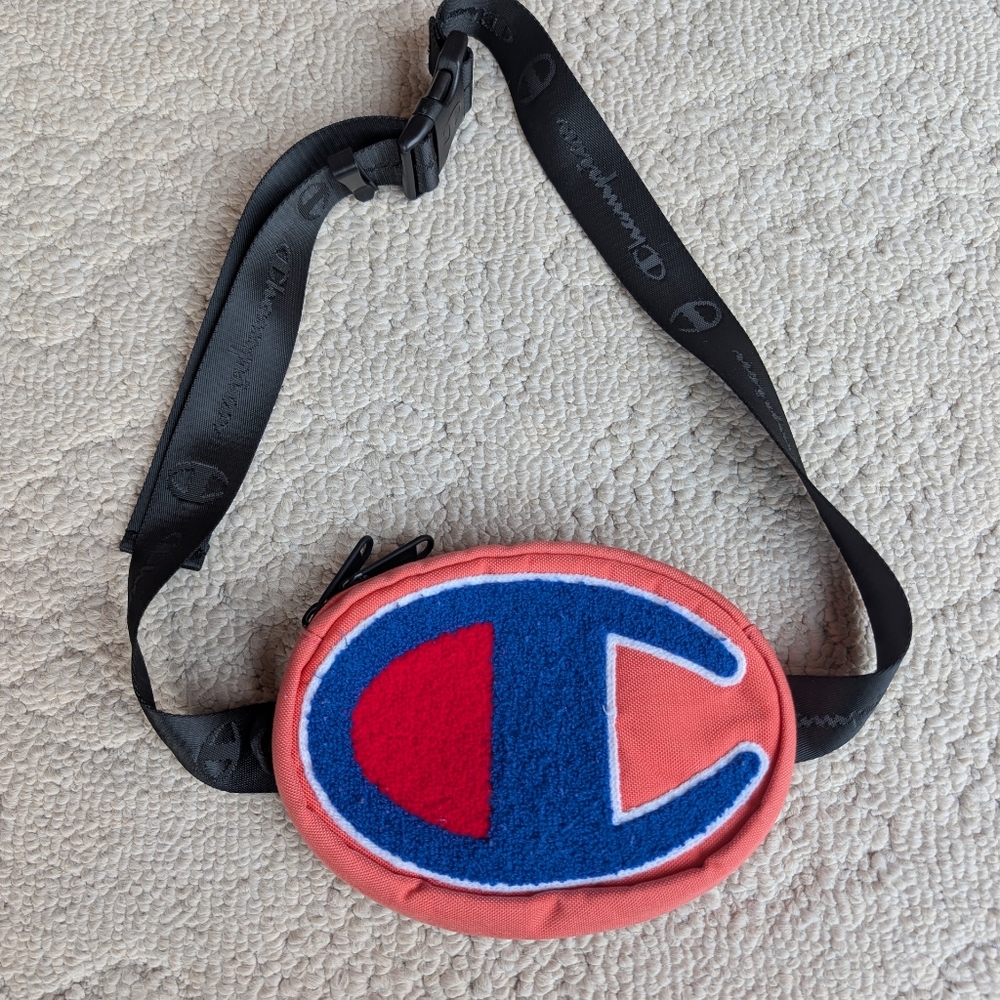 Champion Crossbody Bag Fanny Pack Coral Streetwear Wallet Big Logo